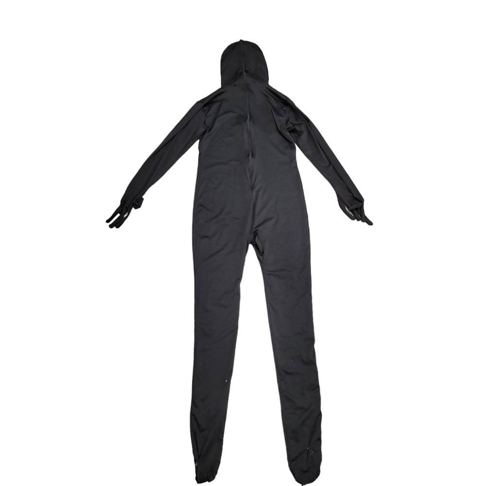 Morph suit black adult XL there are cut holes on the front near the feet hallowe